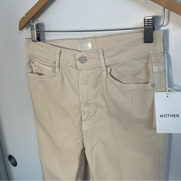 MOTHER Cream Straight Leg Jeans Ankle Length - Picture 4 of 8